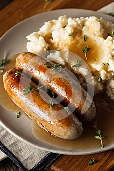 Homemade Bangers and Mash