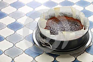 Homemade basque burnt cheesecake