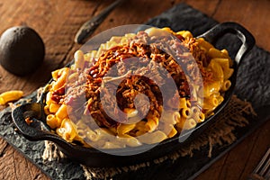 Homemade BBQ Pulled Pork Mac and Cheese