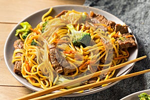 Homemade Beef Lo Mein Noodles photo