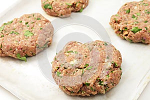 Homemade beefburger patties