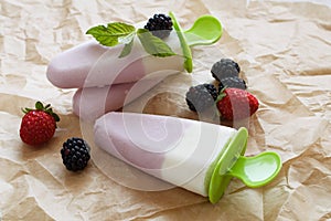 Homemade berries ice lolly