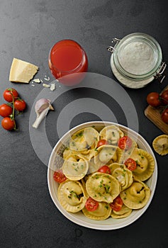 Homemade big tortellini