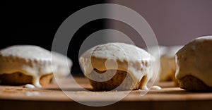 Homemade Bliss: Almond Muffins with Orange Glaze CloseUp