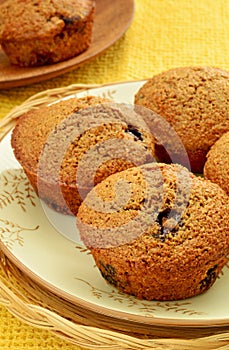 Homemade blueberry bran muffins