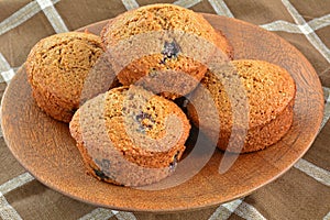 Homemade blueberry bran muffins