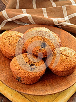 Homemade blueberry bran muffins