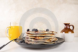 Homemade blueberry pancakes,flapjacks