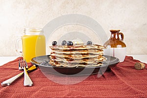 Homemade blueberry pancakes,flapjacks