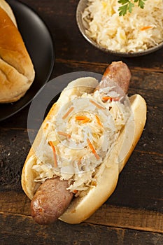 Homemade Bratwurst with Sauerkraut