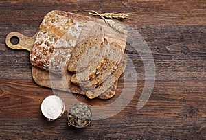 Homemade bread from above