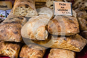 Homemade bread in a Provenzal market