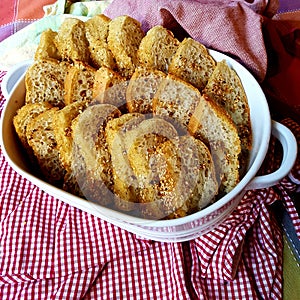 Homemade bread with roasted spice