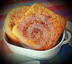 Homemade bread with roasted spice