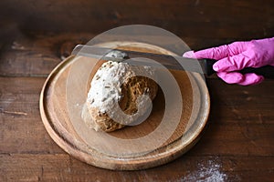 Homemade bread with sesame seeds