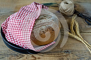 Homemade bread on the wooden table