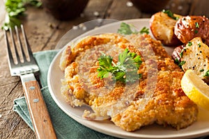 Homemade Breaded German Weiner Schnitzel