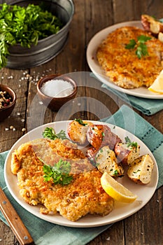 Homemade Breaded German Weiner Schnitzel photo