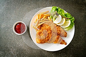 Homemade Breaded Weiner Schnitzel with Potato Chips