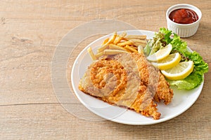 Homemade Breaded Weiner Schnitzel with Potato Chips