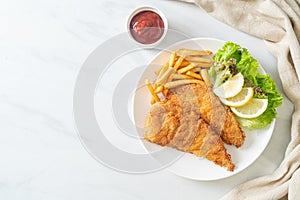 Homemade Breaded Weiner Schnitzel with Potato Chips