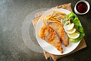 Homemade Breaded Weiner Schnitzel with Potato Chips