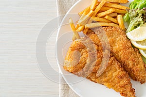 Homemade Breaded Weiner Schnitzel with Potato Chips