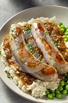 Homemade British Bangers and Mash