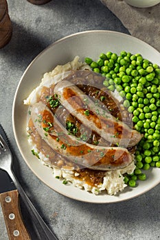 Homemade British Bangers and Mash