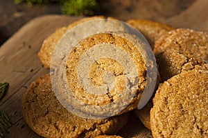 Homemade Brown Gingersnap Cookies