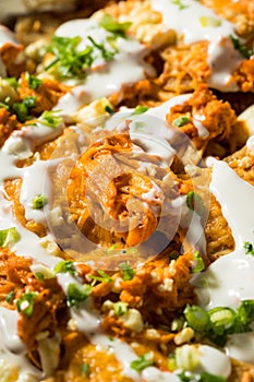 Homemade Buffalo Chicken Nachos with Ranch