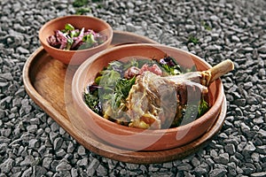 Homemade Buglama or Shin of Lamb with Vegetables and Fragrant Herbs