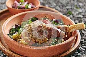 Homemade Buglama or Shin of Lamb with Vegetables and Fragrant Herbs