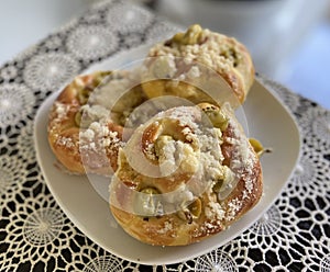 Homemade buns with organic gooseberry