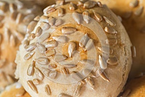 Homemade buns with sunflower seeds