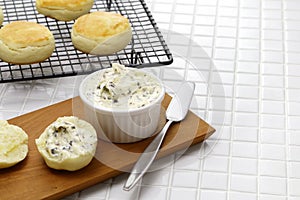 Homemade butter mixed with dulse seaweed