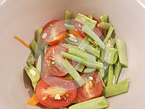 Homemade Caesar healthy veggie plate