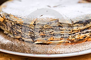 Homemade cake with poppy seeds