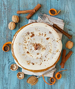 Homemade carrot cake whole