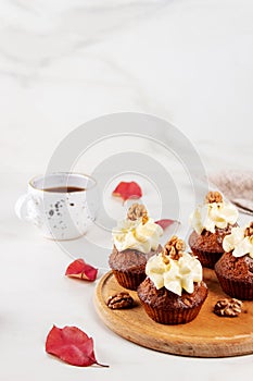 Homemade Carrot Cupcakes with Cream Cheese Frosting