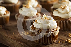 Homemade Carrot Cupcakes with Cream Cheese Frosting