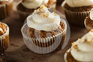 Homemade Carrot Cupcakes with Cream Cheese Frosting