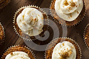 Homemade Carrot Cupcakes with Cream Cheese Frosting