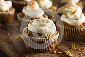 Homemade Carrot Cupcakes with Cream Cheese Frosting