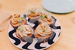 Homemade Carrot Cupcakes with Cream Cheese Frosting for Easter.