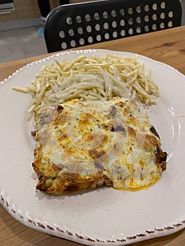 Homemade Cauliflower Gratin with Bechamel Sauce and Turkish Noodle Pasta