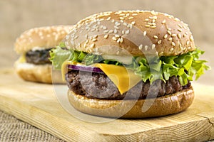 Homemade cheeseburgers