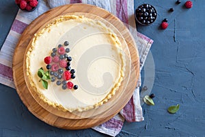 Homemade cheesecake with fresh berries