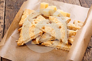 Homemade cheesy crackers