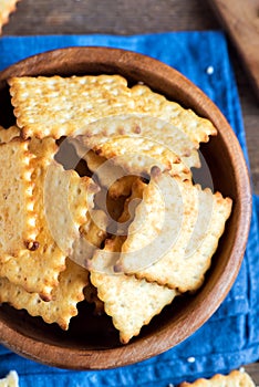 Homemade cheesy crackers